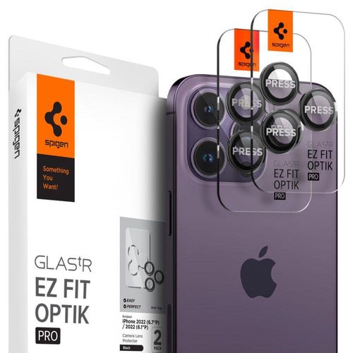 Spigen Glas.tR EZ Fit Optik Camera Protector for iPhone 14 Pro / Pro Max / 15 Pro / Pro Max / 16 Pro / Pro Max - Black 2 pcs., Spigen 8809811866407 8809811866407