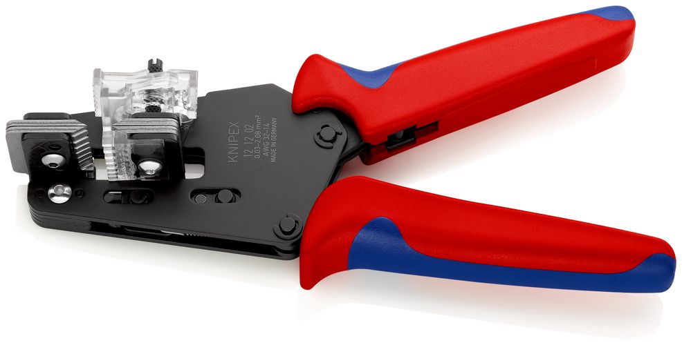 KNIPEX 12 12 02 Precision Insulation Stripper with adapted blades with multi-component handles burnished 195 mm 12 12 02 4003773048077