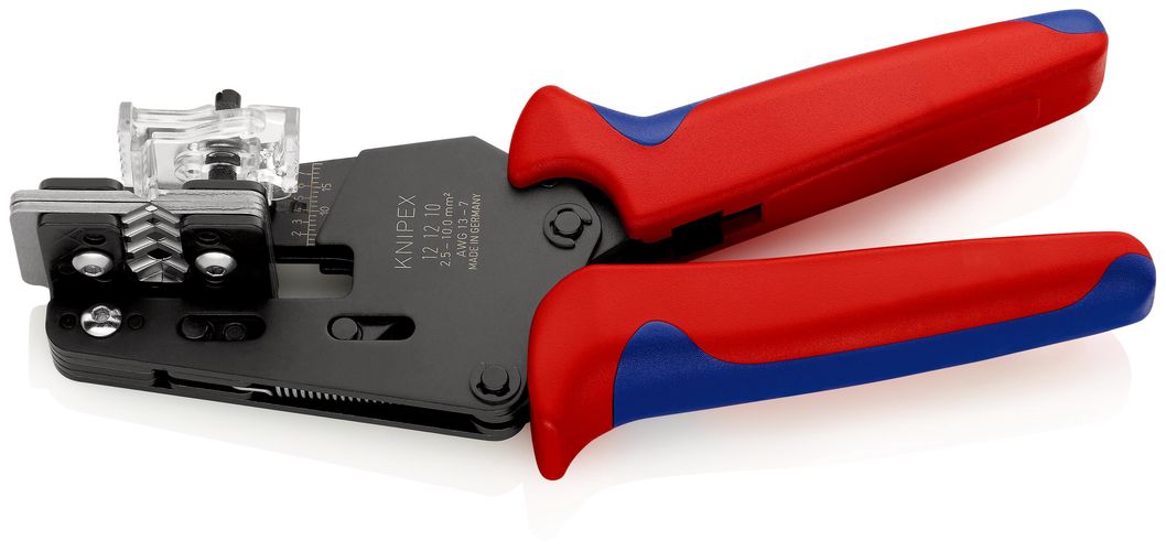 KNIPEX 12 12 10 Precision Insulation Stripper with adapted blades with multicomponent handles burnished 195 mm 12 12 10 4003773049012