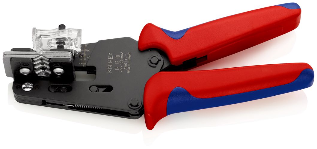 KNIPEX 12 12 10 Precision Insulation Stripper with adapted blades with multi-component handles burnished 195 mm 12 12 10 4003773049012