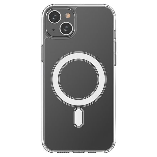Clear Magnetic Case with MagSafe for iPhone 14 Plus with silver ring - transparent, Hurtel 9145576267370 9145576267370