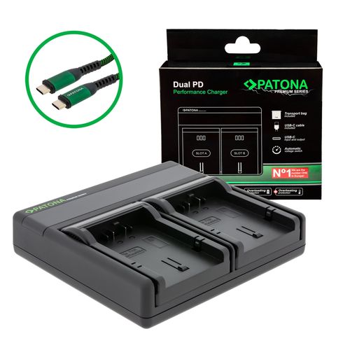  PATONA Premium Dual PD Performance charger for Panasonic CGA-S002E incl. USB-C input/output, PATONA 121527 4055655242370