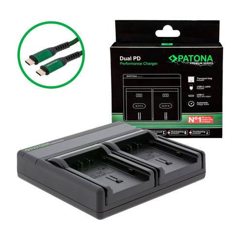  PATONA Premium Dual PD Performance charger for Panasonic VBN130 incl. USB-C input/output, PATONA 121642 4055655243100