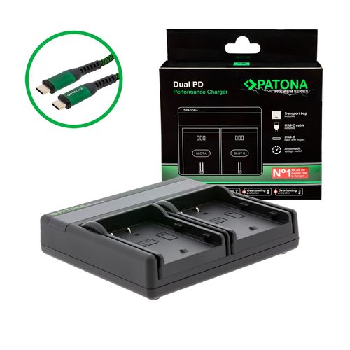  PATONA Premium Dual PD Performance charger for Panasonic DMW-BLF19 incl. USB-C input/output, PATONA 121656 4055655243230