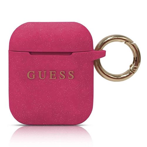 Guess GUACCSILGLFU AirPods cover fuchsia / fuchsia Silicone Glitter, Guess 3700740463819 3700740463819
