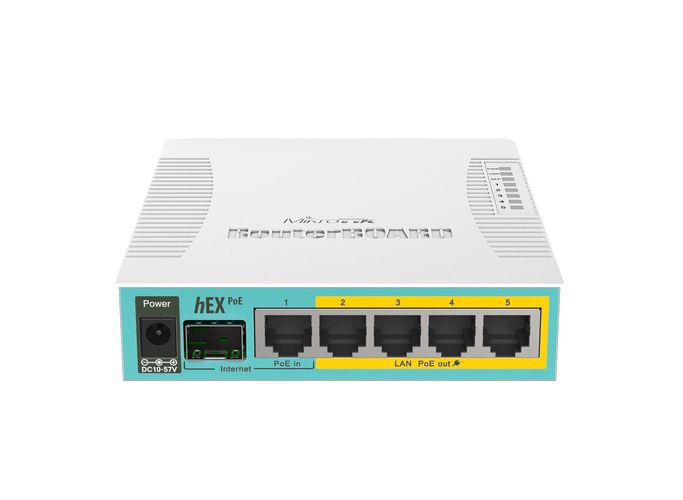 Router with 5 ports MikroTik hEX PoE RB960PGS MIKROTIKHEXPOE
