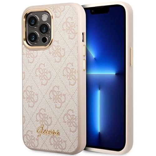 Guess 4G Vintage Gold Logo case for iPhone 14 Pro - pink, Guess 3666339065348 3666339065348