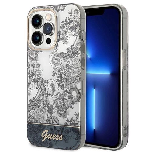 Guess GUHCP14LHGPLHG iPhone 14 Pro 6.1&quot; grey/grey hardcase Porcelain Collection, Guess 3666339090722 3666339090722
