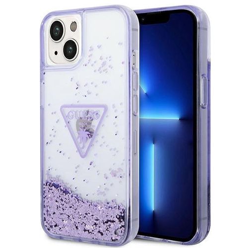 Guess Liquid Glitter Palm Collection case for iPhone 14 Plus 6.7&quot; - purple, Guess 3666339064693 3666339064693