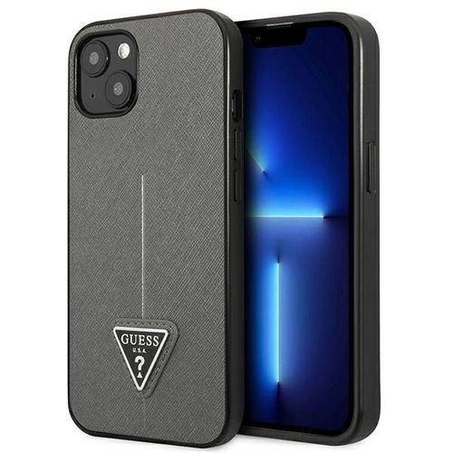 Guess GUHCP14MPSATLG iPhone 14 Plus 6.7 &quot;silver / silver hardcase SaffianoTriangle Logo, Guess 3666339065454 3666339065454