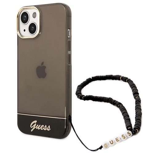 Guess GUHCP14SHGCOHK iPhone 14 6.1 &quot;black / black hardcase Translucent Pearl Strap, Guess 3666339064167 3666339064167
