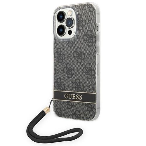 Guess GUOHCP14LH4STK iPhone 14 Pro 6.1 &quot;black / black hardcase 4G Print Strap, Guess 3666339093815 3666339093815