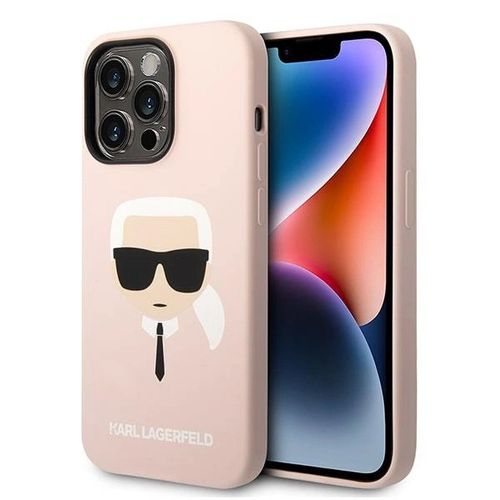 Karl Lagerfeld KLHMP14LSLKHLP iPhone 14 Pro 6.1 &quot;hardcase light pink / light pink Silicone Karl`s Head Magsafe, Karl Lagerfeld 3666339078058 3666339078058