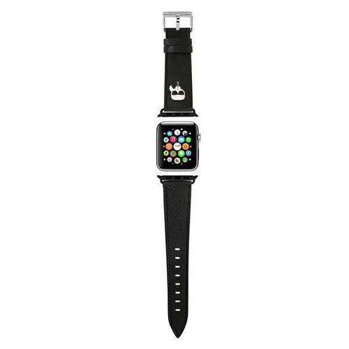 Karl Lagerfeld KLAWLOKHK Apple Watch 42/44 / 45mm black / black strap Saffiano Karl Heads, Karl Lagerfeld 3666339033729 3666339033729