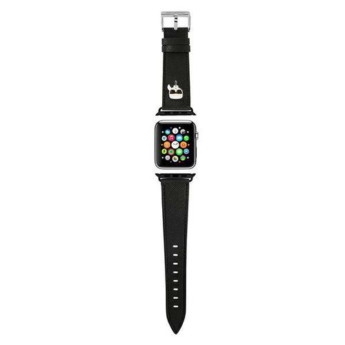 Karl Lagerfeld KLAWLOKHK Apple Watch 42/44 / 45mm black / black strap Saffiano Karl Heads, Karl Lagerfeld 3666339033729 3666339033729
