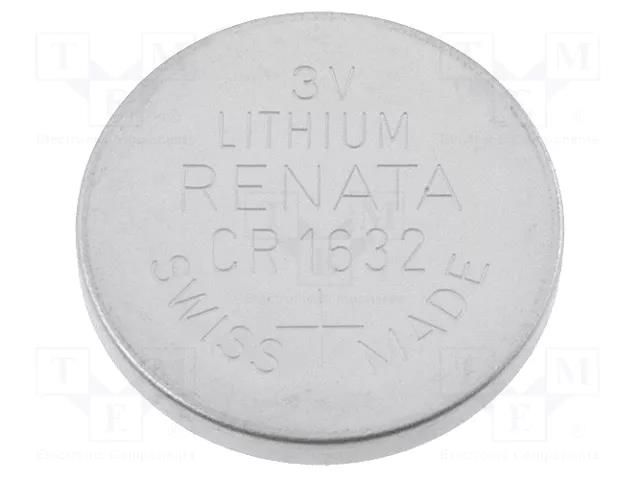 Battery: lithium; CR1632,coin; 3V; 137mAh; non-rechargeable RENATA BAT-CR1632/RE