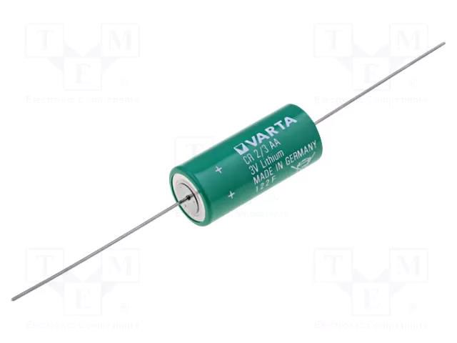 Battery: lithium; 2/3AA,2/3R6; 3V; 1350mAh; non-rechargeable VARTA MICROBATTERY BAT-CR2/3AA-CD