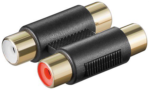 2x RCA Adapter, 2x Female to 2x Female, gold-plated - 2x RCA female > 2x RCA female 12419