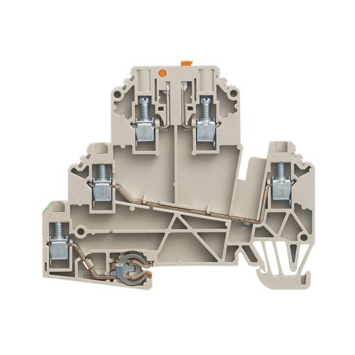 Test-disconnect terminal, Screw connection, 2.5 mm², 500 V, 24 A, Pivoting, Cross-disconnect: without, Integral test socket: No, TS 35, dark beige Weidmuller 1247420000 04050118038163