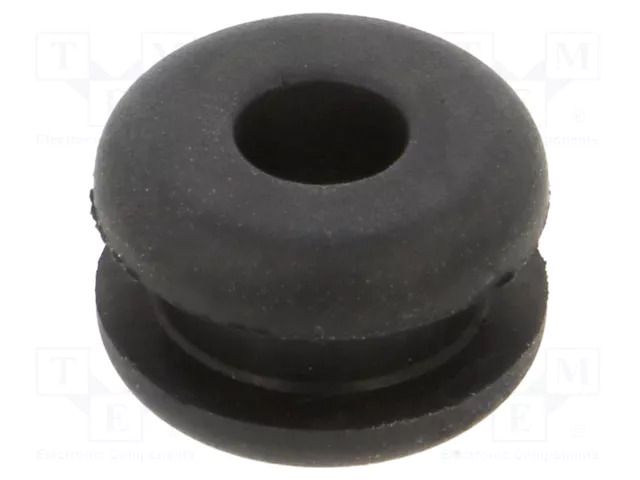 Grommet; Ømount.hole: 8mm; Øhole: 4mm; black; Panel thick: max.3mm ESSENTRA ESS-10284483