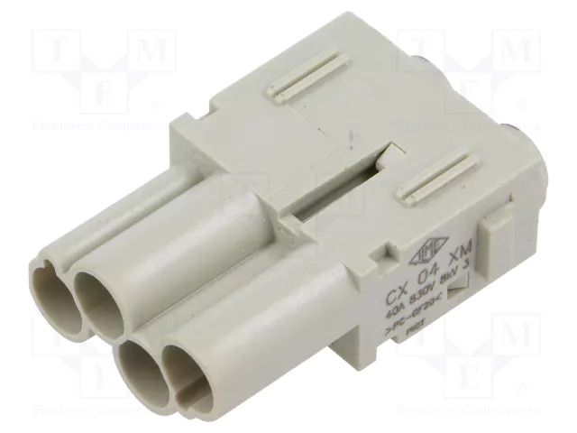Connector: HDC; contact insert; male; MIXO; PIN: 4; 40A; 600V ILME CX04XM