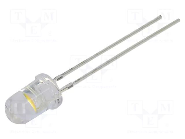 LED; white warm; 5mm; 8400÷10000mcd; 90°; Front: convex; 2.7÷3VDC OPTOSUPPLY OSM57L5B91A