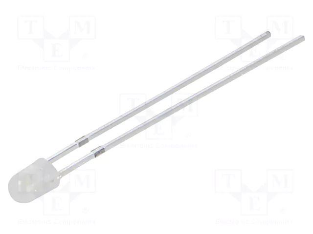 LED; white; 3mm; 750÷1120mcd; 40°; Front: convex; 2.9÷3.4VDC; 102mW OPTOSUPPLY OSW4YK3C42A