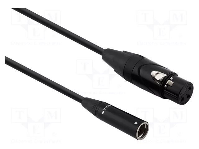 Cable; XLR mini male,XLR female 3pin; 0.7m; black; Øcable: 4.5mm REDS MUSIC AU3307BXR