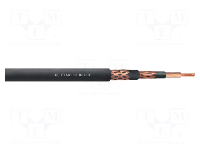 Wire: instrumental; 1x0.5mm2; stranded; Cu; black; Insulation: PVC REDS MUSIC INS-101/100