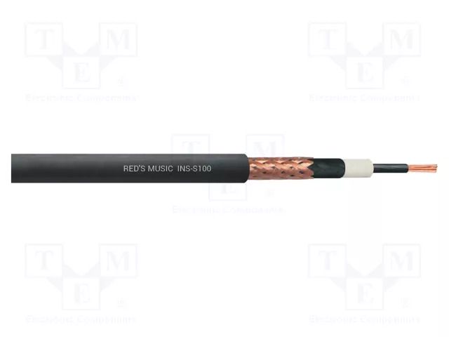 Wire: instrumental; 1x0.5mm2; stranded; Cu; black; Insulation: PVC REDS MUSIC INS-S100/100