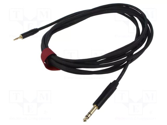 Cable; Jack 3.5mm plug,Jack 6,3mm plug; 5m; black; Øcable: 6mm REDS MUSIC AU2050BX