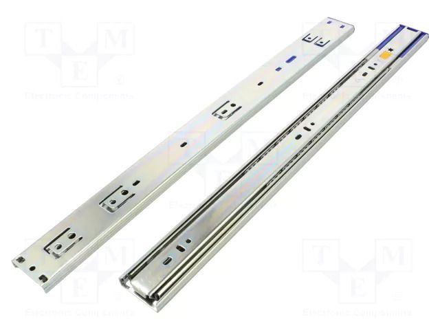 Ball guide; zinc plated steel; L: 500mm; 40kg; silent closing GTV Poland GTV-PK-L-H45-500-B