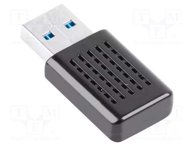 PC extension card: WiFi network; USB A plug; USB 3.0; black LANBERG NC-1200-WI
