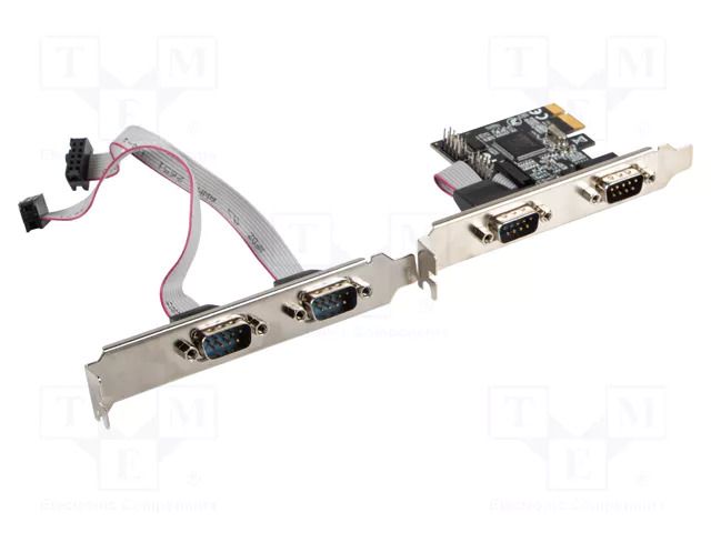 PC extension card: PCIe; D-Sub 9pin male x4,PCIe; 0÷50°C LANBERG PCE-DB9-004