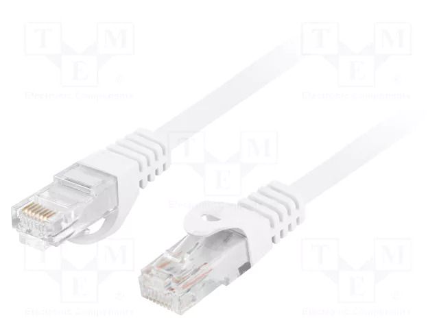 Patch cord; RJ45 plug,both sides; U/UTP; 6; stranded; Cu; LSZH LANBERG PCU6-10CU-0300-W