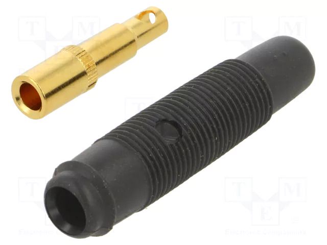 Connector: 4mm banana; socket; 30VAC; 60VDC; 16A; black; 48mm HIRSCHMANN T&M KUN30AUSW