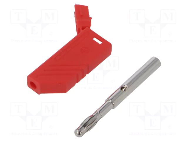 Connector: 4mm banana; plug; 24A; 30VAC; 60VDC; red; non-insulated HIRSCHMANN T&M LASNWSRT