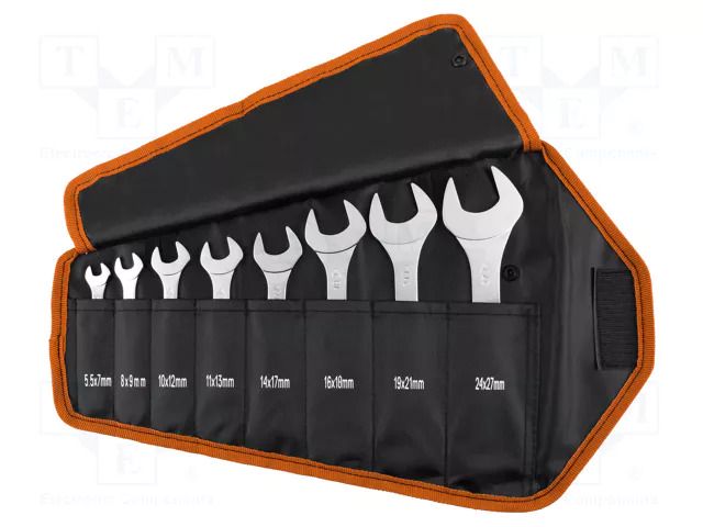 Wrench-set; spanner; carbon steel; thin,double-sided; 8pcs; 3mm NEO TOOLS NEO-09-860