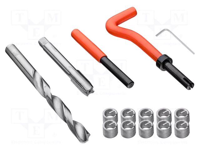Kit: for thread repair; Kit: tap,drill,threaded insert NEO TOOLS NEO-11-904