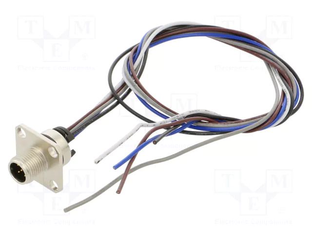Connector: M12; socket; male; 2A; 60V; PIN: 5; IP67; straight; cables LUTRONIC 1230-05-TF1CW00405