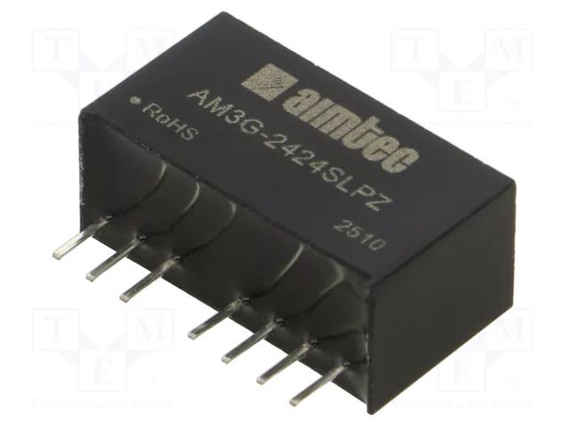 Converter: DC/DC; 3W; Uin: 18÷36VDC; Uout: 24VDC; Iin: 154mA; SIP8 AIMTEC AM3G-2424SLPZ