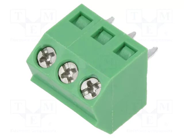 Connector: PCB terminal block; terminal; 10A; 300V; PIN: 3; angled GCT TBD05-03-1-G-G