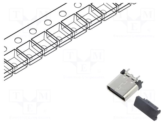 Connector: USB C; socket; SMT; PIN: 24; vertical; top board mount GCT USB4225-03-0880-C