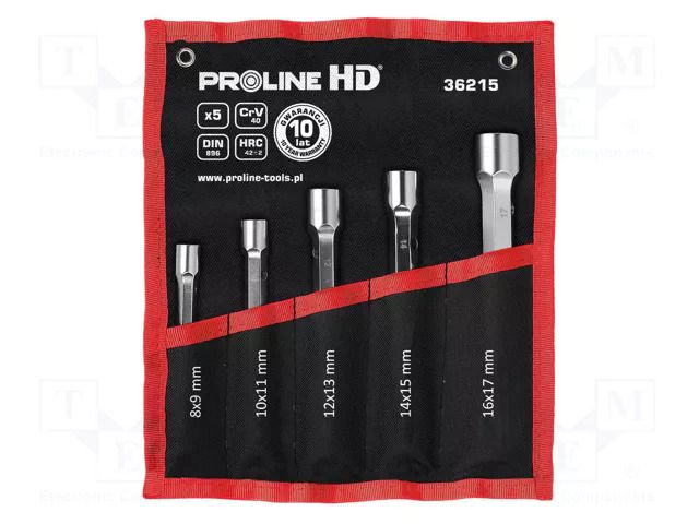 Wrench-set; tubular; Chrom-vanadium steel; HD; double-sided PROLINE PRE-36215