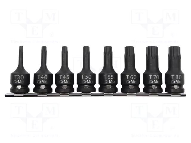Wrenches set; socket spanner,Torx®,impact; Mounting: 1/2"; 8pcs. PROLINE PRE-18492