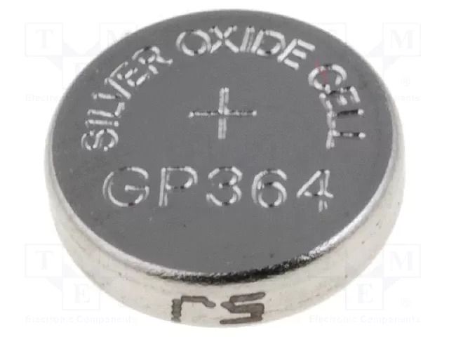 Battery: silver; coin,R621,SR60; 1.55V; non-rechargeable; 1pcs. GP BAT-SG1