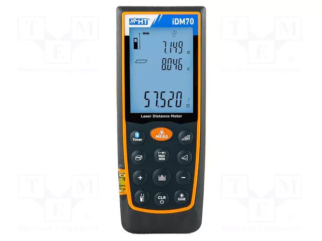 Distance meter; LCD; 50mm÷70m; Meas.accur: ±1,5mm; Resol: 0,001m HT INSTRUMENTS HTI-HA000700