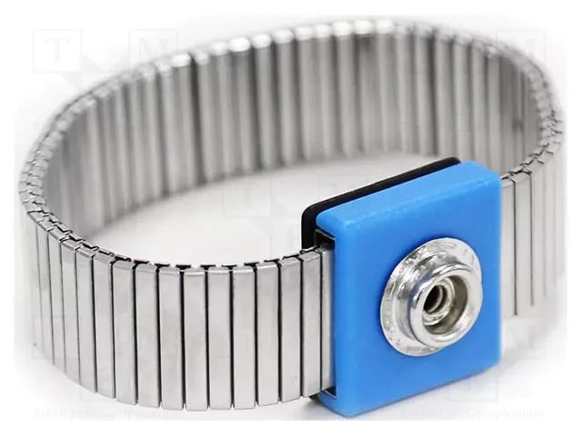 Wristband; ESD; L; stainless steel; <10kΩ; press stud male 10mm ANTISTAT ATS-066-0010