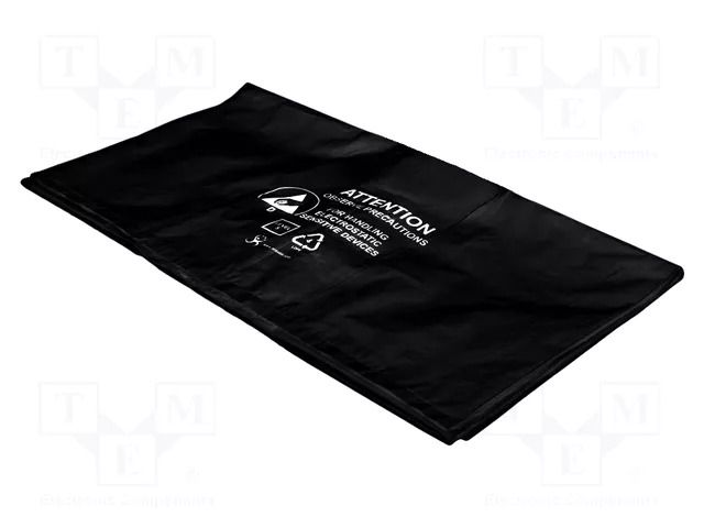 Waste bag; ESD; 450x735x990mm; Thk: 32.5um; 110l; 100pcs; black ANTISTAT ATS-091-0053