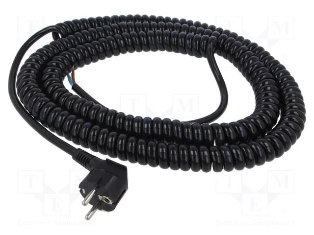 Cable; 3x1.5mm2; CEE 7/7 (E/F) plug angled,wires; PUR; coiled SIMECH WTT00018C